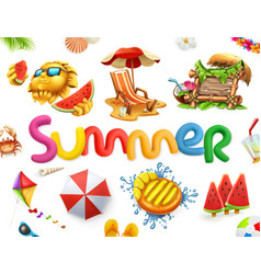 Summer Holiday Set 3d Icon