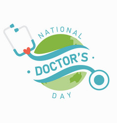 Typography For National Doctors Day Emblem Design