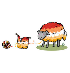 Cute Butch Lesbian Fluffy Sheep Cartoon