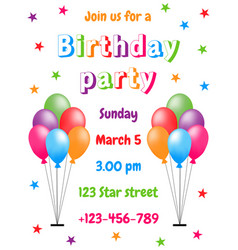 Invitation Card For Children S Birthday Party