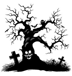 Scary Cartoon Halloween Tree