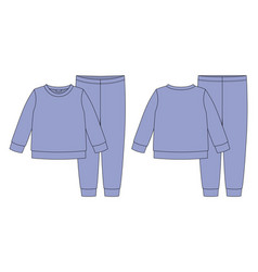 Apparel Pajamas Technical Sketch Violet Color