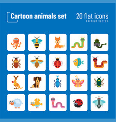 Cartoon Animals Icons Set