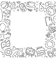 Cute Doodle Sketch Framed Background