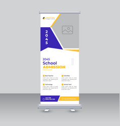 Kids Back To School Admission Roll Up Banner