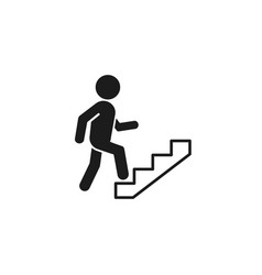 Upstairs Icon Sign Walking Man In The Stairs Flat