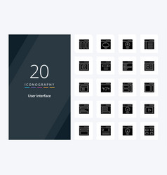 20 User Interface Solid Glyph Icon