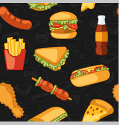 Fast Food Icon Pattern Restaurant Wallpaper