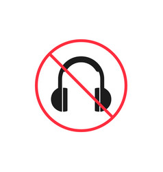 No Headphones Icon Isolated Simple Sign