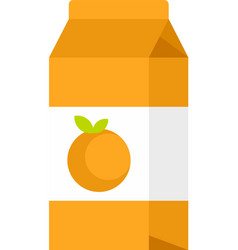 Orange Juice Pack Icon Flat Isolated