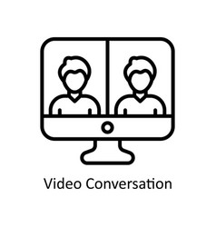 Video Conversation Outline Icon Design I