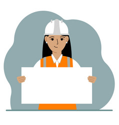 Engineer Woman Holding A Blank Sheet Of Paper