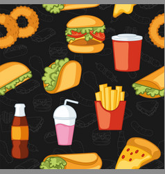 Fast Food Icon Pattern Restaurant Wallpaper