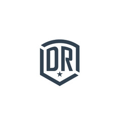 Monogram Dr Star Shield Logo Design Inspiration