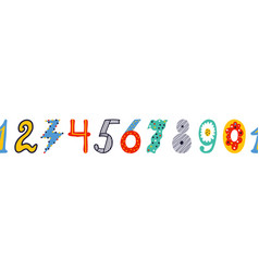 Seamless Horizontal Border With Kids Number