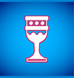 White Medieval Goblet Icon Isolated On Blue