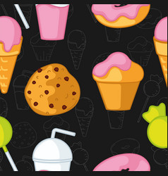 Fast Food Icon Pattern Restaurant Wallpaper