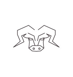 Goat Head Horned Icon Logo