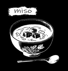 Hand Drawn Miso Soup Japanese Food