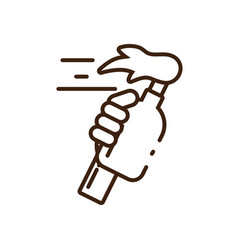 Hand Holding A Bottle Torch Icon Line Style