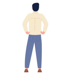 Man Standing Rear View Young Person In Casual