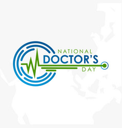 Typography Letter National Doctors Day With Pulse