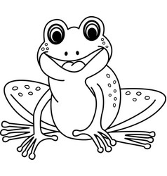 Cute Cartoon Frog For Coloring Page