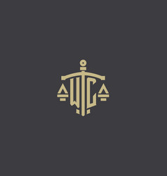 Letter Wc Logo For Law Office And Attorney