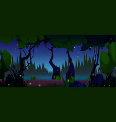 Swamp In Forest At Night