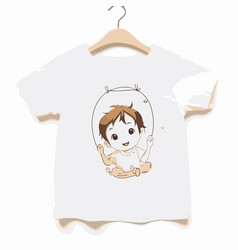 T-shirt Design With Baby Boy On A Hanger