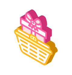 Basket Gift Isometric Icon