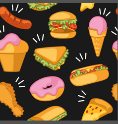 Fast Food Icon Pattern Restaurant Wallpaper