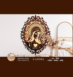 Icon Deva Maria Religious Decoration Cut File