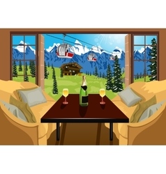 Interior Of A Hotel Room In Ski Resort In Summer