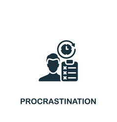 Procrastination Icon Monochrome Simple Icon