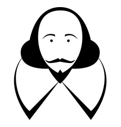 William Shakespeare Cartoon Portrait In Line Art