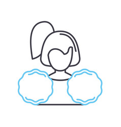 Cheerleading Line Icon Outline Symbol