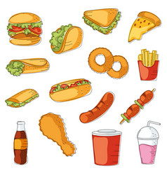 Fast Food Icon Pattern Restaurant Wallpaper