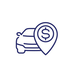 Sell A Car Dealership Line Icon