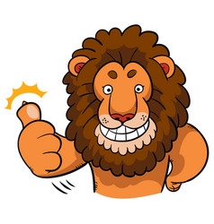 A Cute Cartoon Lion Giving Thumb-up Gesture