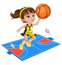 Cute Girl Playing Basketball