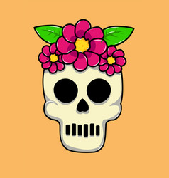 Design Skull With Flowers