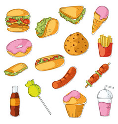 Fast Food Icon Pattern Restaurant Wallpaper