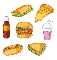 Fast Food Icon Pattern Restaurant Wallpaper