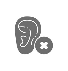 Hearing Loss Bad Test Gray Icon