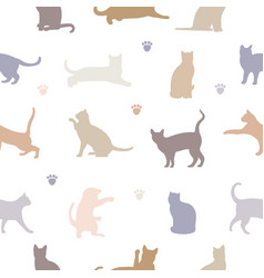 Seamless pattern with cute cats Royalty Free Vector Image