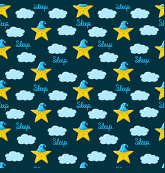 Seamless Pattern With Cute Sleeping Star