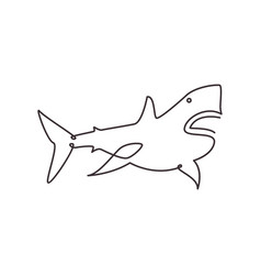 Shark Fish Line Icon Logo