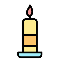 Burning Candle Icon Flat