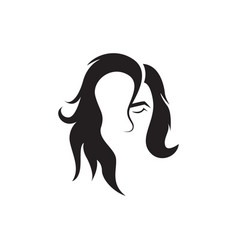 Long Hair Style Icon Logo